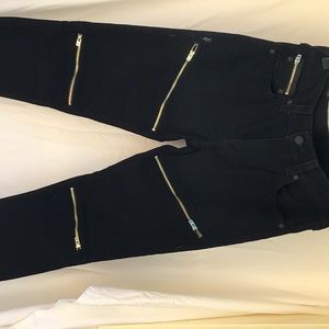 True religion, black jeans, Moto style, size 34, Zipper detail